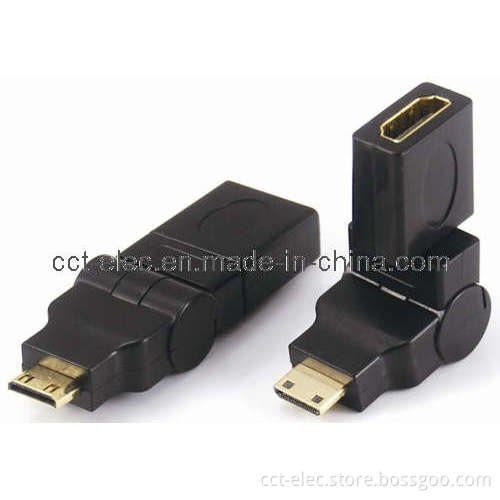 Mini HDMI Male to HDMI Female Adaptor, Rotating 360
